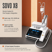 Moteur d'implant dentaire SOVO X7 avec entraînement sans balais LED, écran tactile haute définition et système d'irrigation silencieux