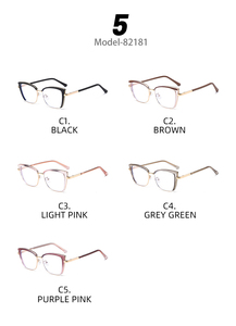 <span class=keywords><strong>Lunettes</strong></span> de vue optiques à monture œil-de-chat avec charnière à ressort, anti-lumière bleue, personnalisables avec logo, pour femmes, vente en gros Partagas - Product Image 6