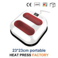 Nouvelle presse à chaud manuelle portable 9x9 pouces pour le bricolage à domicile, la création de t-shirts, le transfert par sublimation HTV avec base de sécurité