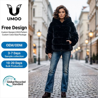Manteau en fausse fourrure de renard UMOO, nouvelle collection automne-hiver, écologique, à capuche, épais et chaud, boutons recouverts, polyester/coton, pour femme, best-seller