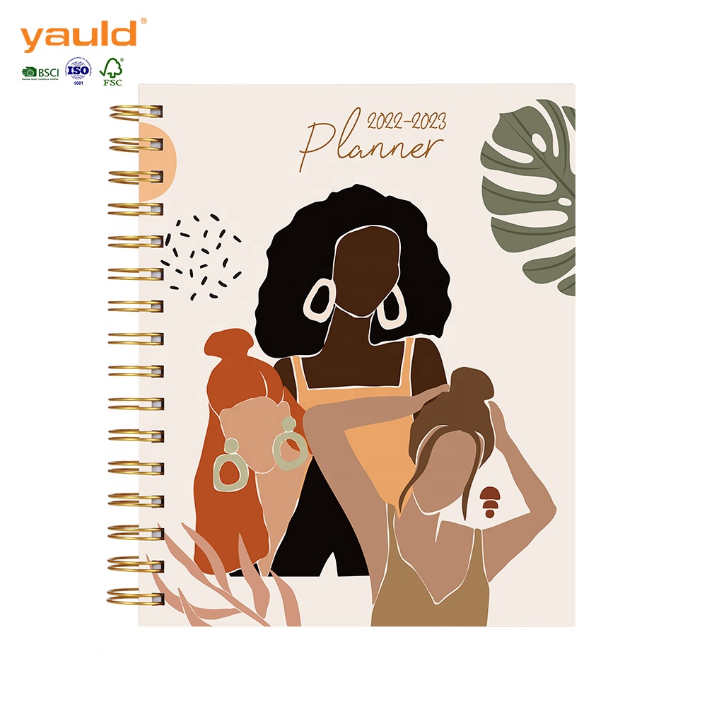 Ежедневник с золотой фольгой в твердом переплете, ежемесячная ежедневная печать, ежедневник на заказ 2022, 2023, планировщик и блокноты формата A5 Для спирального журнала