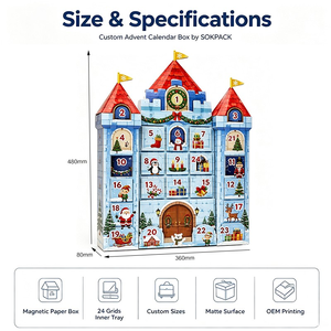 Calendario <span class=keywords><strong>de</strong></span> Adviento Personalizado con Forma <span class=keywords><strong>de</strong></span> Castillo, Caja Sorpresa <span class=keywords><strong>de</strong></span> 24 Días, Caja <span class=keywords><strong>de</strong></span> Cuenta Regresiva <span class=keywords><strong>de</strong></span> <span class=keywords><strong>Cartón</strong></span> para Dulces, Juguetes y Regalos Navideños - Product Image 3