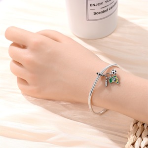 Ciondoli Fai-da-Te per Bracciali, Pendente a Forma di Pallone da Calcio in Acciaio Inossidabile Argento, per Creazione di Gioielli - Product Image 4