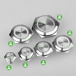 Высокое качество 25 мм тактовый переключатель сброса водонепроницаемое кольцо со светодиодной подсветкой металлические сенсорные кнопочные переключатели - Product Image 4