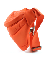 Tas Pinggang Quilted Puffer OEM ODM, Logo & Warna Dapat Disesuaikan, Bahan Nylon, Tas Selempang untuk Perjalanan Outdoor & Penggunaan Sehari-hari