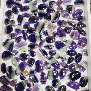 พลอยฟลูออไรต์สีม่วงธรรมชาติทรงโรสคัทแบบกลมแบนสำหรับทำเครื่องประดับ แหวน กำไลข้อมือ สร้อยข้อเท้า สร้อยคอ - Product Image 1