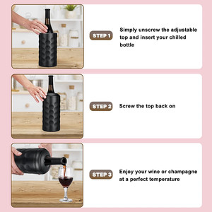 Компактный охладитель бутылки вина премиум-класса | Гладкий прочный охладитель из нержавеющей стали с вакуумной изоляцией - Product Image 6