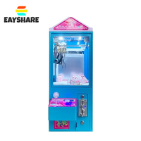 Vente en gros pas cher prix nouveau style mini peluche cadeau grue griffe avec accepteur de billets machine de jeu à pièces