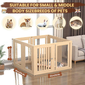 Pagar Anjing & Kucing Transparan dari Kayu untuk Ruang Tamu Dalam Ruangan, Pintu Sambung, Kandang Villa Hewan Peliharaan Shandong - Product Image 4