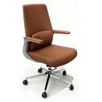 Fauteuil de Direction Moderne en Cuir Véritable Noir, Hauteur Réglable, Accoudoirs Spéciaux, Fauteuil de Bureau Pivotant à Dossier Haut pour Dirigeant