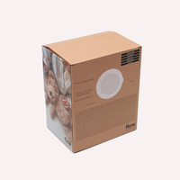 Boîte à rabat automatique personnalisée avec bouton, luxe, petite, pliable, en carton ondulé, avec lamination mate pour lampes, fenêtre ouverte