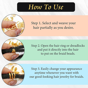 40pcs Hair Jewelry for <strong>Braids</strong> Gold Hair Cuffs Multi Style Rings Adjustable Hair Beads <strong>Braid</strong> Loc Dreadlock <strong>Accessories</strong> - Product Image 6