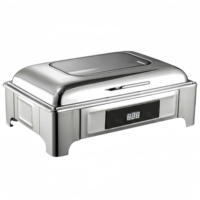 Chauffe-Plat Buffet Électrique de Luxe en Acier Inoxydable 9L, Vente en Gros, avec Contrôle Manuel de la Température 85-100°C, Équipement de Restauration