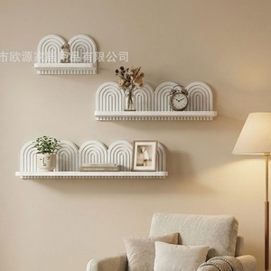 OY-PVC Threaded Semi-Circular <b>Shelf</b> <b>Wall</b> <b>Mounted</b> 5-Layer Geometric Storage Rack For Home Decor Display - Product Image 4