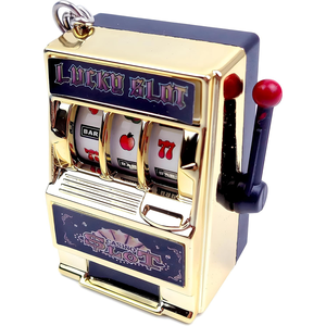 Porte-clés mini casino en gros, breloques <span class=keywords><strong>machine</strong></span> <span class=keywords><strong>à</strong></span> <span class=keywords><strong>sous</strong></span> Las Vegas avec <span class=keywords><strong>rouleaux</strong></span> rotatifs, cadeaux de fête en vrac, souvenirs fantaisie - Product Image 1