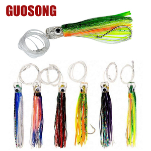 Nouvel ensemble de leurres souples en silicone acrylique de 6,5 et 9 pouces, type pieuvre et jupe de calmar, pour la pêche en mer, <span class=keywords><strong>combo</strong></span> de pêche à la traîne, appât bionique - Product Image 1