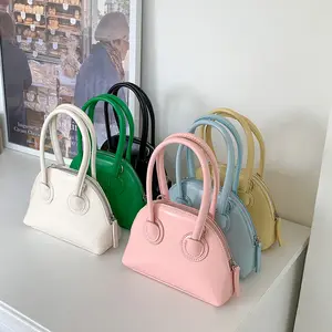 2023 작은 여성 패션 크로스 바디 캔디 컬러 쉘 가방 틈새 원 숄더 휴대용 볼링 가방