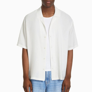 Girocollo da uomo camicie a maniche corte <span class=keywords><strong>senza</strong></span> tasche da uomo larghe camicie in cotone OEM - Product Image 1