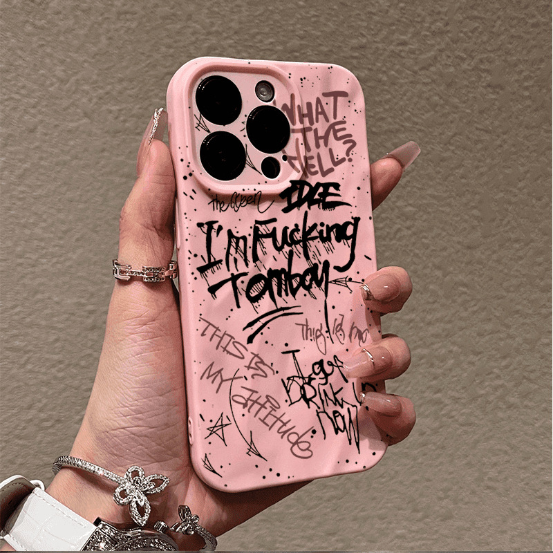 Trendy Graffiti [Pink Wrinkled Case]