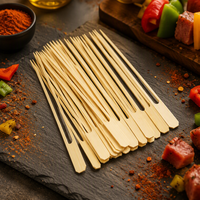 Brochettes jetables en bambou en gros pour barbecue au charbon de bois, outils de cuisine pour fêtes, camping en plein air, logo personnalisé, haute qualité