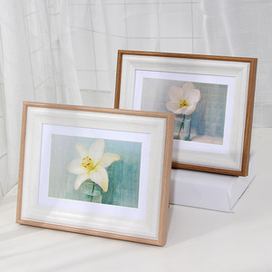 Bắc Âu đôi màu sắc hình ảnh khung 6 7 8 10 A3 Gỗ patten đau khổ Trắng MDF khung ảnh đám cưới khung ảnh bàn tường - Product Image 1