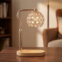 Lampe chauffe-bougie électrique boule de cristal, brûleur d'arômes vintage rétro, hauteur réglable, sans flamme, pour cire fondue, cadeau chambre à coucher, OEM