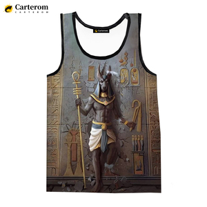 Débardeur pour homme à impression numérique 3D sur le thème de l'Égypte ancienne, personnalisable avec des graphiques imprimés sur toute la surface, sans manches, t-shirts imprimés en 3D - Product Image 2