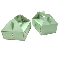 Boîte à pâtisserie avec impression couleur UV, emballage de luxe haut de gamme, logo personnalisé imprimé, boîte en carton doré, papier alimentaire avec poignée