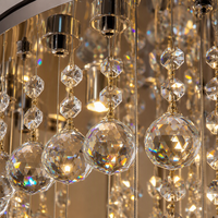 Lustre en cristal de luxe de grande taille, lampe de plafond à étages en forme de vague personnalisée pour hall d'hôtel, salle de banquet, villa
