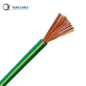 Cable de tierra de núcleo único, 6, 10, 16, 25, 35, 50, 70, 95 mm 2, Cable de tierra de cobre verde amarillo
