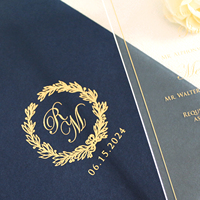 Cartes d'invitation de mariage en acrylique transparent estampage or avec enveloppe pour mariage/fête