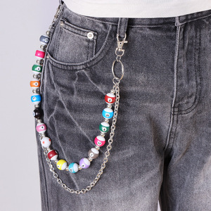 yueli Colorful Ball Waist Chain Zinc Alloy Unisex Hip Hop Style Jeans Decoration Daily Wear Street Fashion <b>Body</b> Chain - Product Image 1