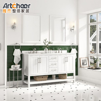 Kabinet Kamar Mandi LED yang Dirancang dengan Konstruksi Tahan Air dan Gaya Kabinet Kamar Mandi Kayu Oak Premium untuk Kamar Mandi Modern