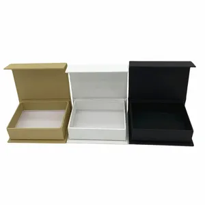 カスタマイズ可能なボックス長方形クラムシェルブラウンホワイト & ブラックカラーギフトボックス紙磁気蓋ボックス梱包および配送ボックス
