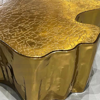 Gainsville Furniture Table centrale de luxe au design unique Eden Gold Tables basses en acier inoxydable doré au design nordique pour hôtel