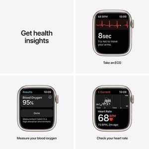 Per <span class=keywords><strong>Apple</strong></span> <span class=keywords><strong>Watch</strong></span> Serie 7 (<span class=keywords><strong>GPS</strong></span> 41mm) Display AMOLED Quadrato, Cassa in Alluminio Starlight con Cinturino Sport Starlight Regular (Ricondizionato) - Product Image 5