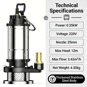 Bomba de Agua Sumergible para Riego Agrícola, Pozos Profundos, Alta Eficiencia, Acero Inoxidable, 4 Pulgadas, 220V, Eléctrica - Product Image 3
