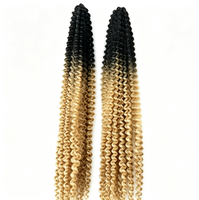 Vente en gros de tresses au crochet Water Wave Passion Twist bicolores, cheveux synthétiques personnalisés pour tressage, extensions de cheveux au crochet pour femmes