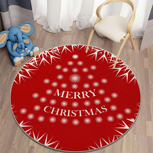 Alfombra de lujo con diseño navideño circular 3D impresa personalizada para sala de estar, decoración del hogar, hecha a máquina, antimicrobiana - Product Image 5