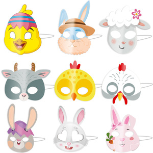 Cartone animato animale coniglio <span class=keywords><strong>di</strong></span> pollo e pecora maschera per gli occhi decorazioni feste <span class=keywords><strong>di</strong></span> pasqua maschere <span class=keywords><strong>di</strong></span> carta per i bambini - Product Image 3