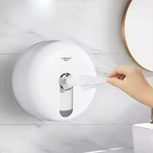 Rollo de papel higiénico transparente, dispensador montado en la pared, sin perforar, soporte para hotel - Product Image 6