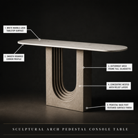 Meuble de salon, table console design avec plateau en marbre, table d'hôtel, table console en marbre blanc, moderne