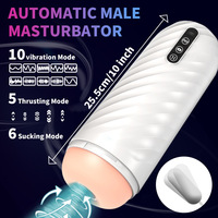 Nouveau Jiehuo 2ème Génération, Masturbateur à 10 vibrations, à poussée et à aspiration, télescopique, avec musique intégrée, alimenté par batterie, en forme de bouchon d'oreille