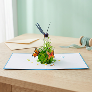 Meilleure vente libellule 3D papier fait main artisanat mignon Animal Style Pop carte Vietnam découpé au laser artisanat floral haut tendance - Product Image 3