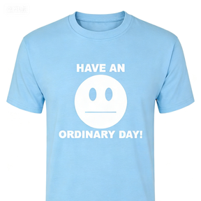 เสื้อยืดผู้ชายลายสโลแกนเสียดสี "มีวันธรรมดา" ลายกราฟิกหน้ายิ้มตลกๆ ผ้าฝ้าย แขนสั้น - Product Image 3
