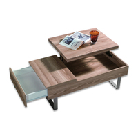 Meubles minimalistes de salon table basse en bois à plateau élévateur avec espace de rangement pour appartements