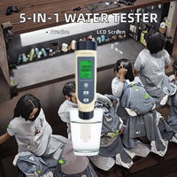 Nouveau testeur de qualité de l'eau 5-en-1 TDS EC pH Salinité Température, en plastique, personnalisable OEM pour la mesure de la salinité non marine