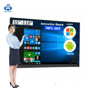 ZDHQ Écran interactif sans fil <span class=keywords><strong>20</strong></span> points tactiles LED noir Android+Windows OS OPS 16:9 pour l'éducation et les écoles, tailles 55/65/75/86/100 pouces - Product Image 1