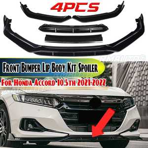 Black/Carbon Fiber Look Front Bumper <b>Splitter</b> Lip Spoiler Body Kit Bumper Diffuser for Honda for Accord 10.5th Gen 2021 2022 - Product Image 1
