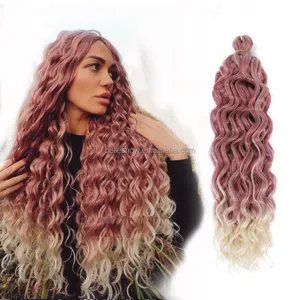 Ocean Wave Braiding Hair Extensions Crochet Braids Synthetic Hair Hawaii Afro Curl Ombre Curly Blonde Water Hawaii Curl Hair